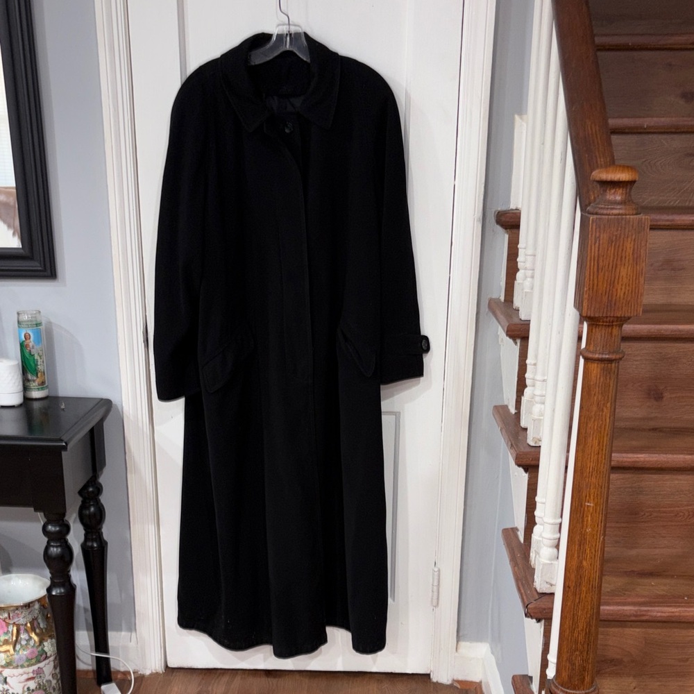 Elegant Black Women's Trench mixed wool coat